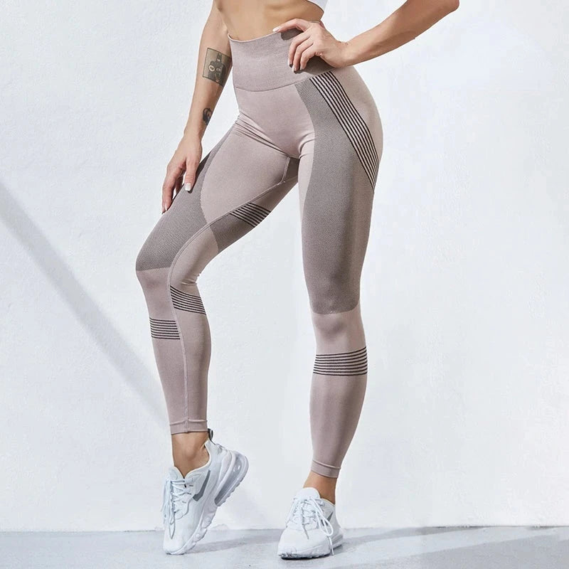 High Waist Mesh Pacthwork Bodybuilding Compression Tights